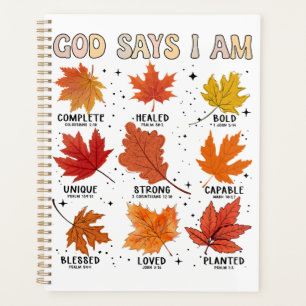 God says I am fall autumn harvest Thanksgiving fun Planner