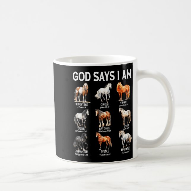 God Says I Am Horse Christian Girl Teen Boy Bible  Coffee Mug (Right)