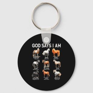 God Says I Am Horse Christian Girl Teen Boy Bible Key Ring