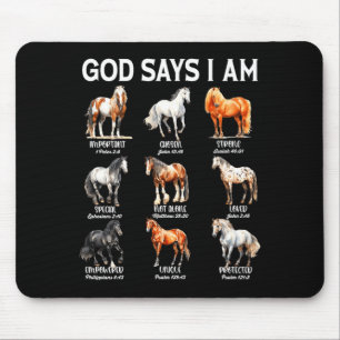 God Says I Am Horse Christian Girl Teen Boy Bible Mouse Mat