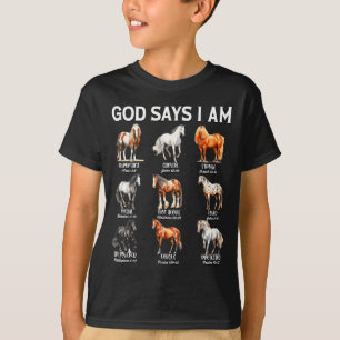 God Says I Am Horse Christian Girl Teen Boy Bible T-Shirt