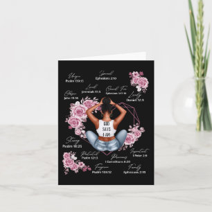 God Says I Am Melanin Black History Month African  Card