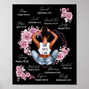 God Says I Am Melanin Black History Month African Poster