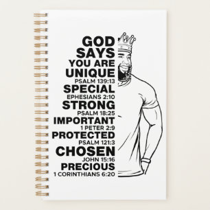 God says I am melanin men black dad Christian man Planner