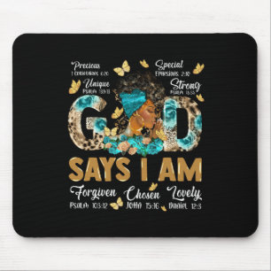 God Says I Am Melanin Queen Black History African Mouse Mat