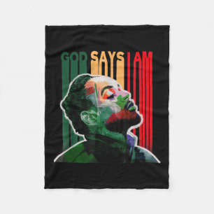 God Says I Am Mustard Lamar Hip Hop Black History Fleece Blanket