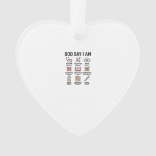 God Says I Am Nurse Faith Vintage Engraving Design Ornament