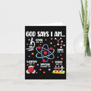 God Says I Am Science Christian Teacher First Day Card
