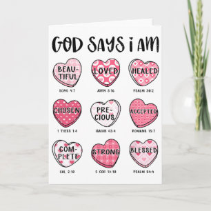 God Says I Am Valentine Candy Christian Religious Card