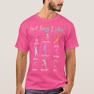 God Says I Am Volleyball Girls ns Kid Christian Re T-Shirt