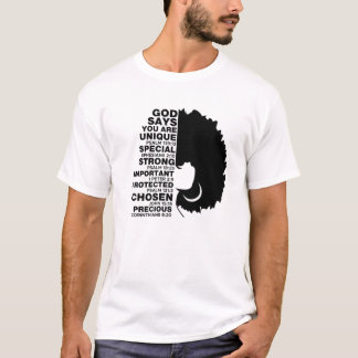 God Says Melanin Girl International Women Day Girl T-Shirt