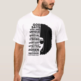 God Says Melanin Girl International Women Day Girl T-Shirt