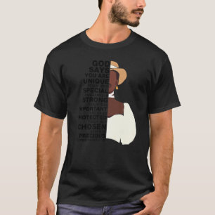 God Says Melanin Girl International Women Day Girl T-Shirt