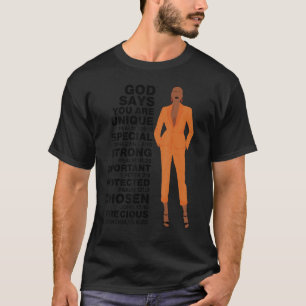 God Says Melanin Girl International Women Day Girl T-Shirt