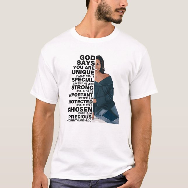 God Says Michelle Obama Women History Month Love M T-Shirt (Front)