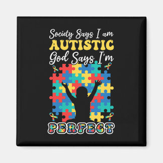 God Says Perfect Colourful Puzzle Kid Autism Aware Magnet