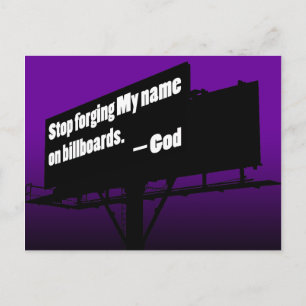 God Says Quit It Billboard postcard