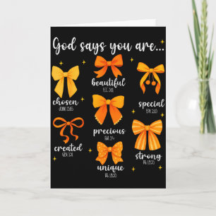 God Says You Are Christian Bible Coquette Bow Than Card