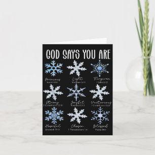 God Says You Are Christian Snowflake Christmas Bib Card
