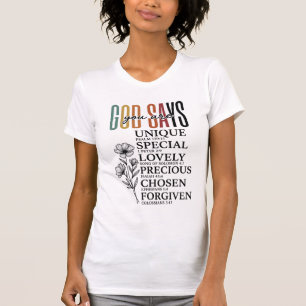 God Says You Are Faith Flower Vintage Shirt Design