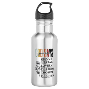 God Says You Are Faith Flower Vintage Shirt Design 532 Ml Water Bottle