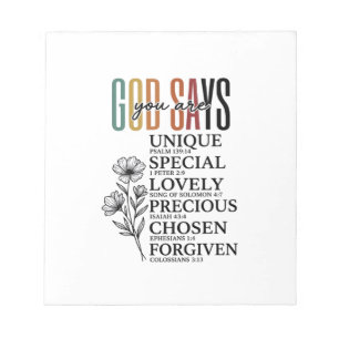 God Says You Are Faith Flower Vintage Shirt Design Notepad