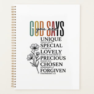God Says You Are Faith Flower Vintage Shirt Design Planner
