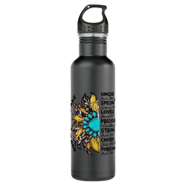 God Says You Are Inspiration Sunflower Faith Bible 710 Ml Water Bottle (Front)