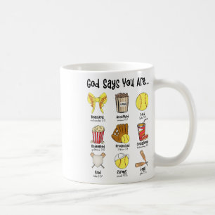 God Says You Are Softll Player Christian Cross Fai Coffee Mug