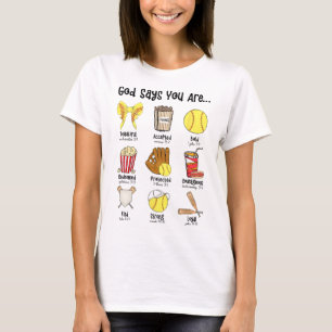 God Says You Are Softll Player Christian Cross Fai T-Shirt