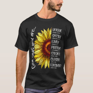 God Says You Are Sunflower Christian Bible Verses  T-Shirt