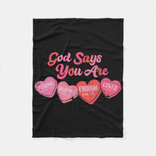 God Says You Are Valentine Fleece Blanket