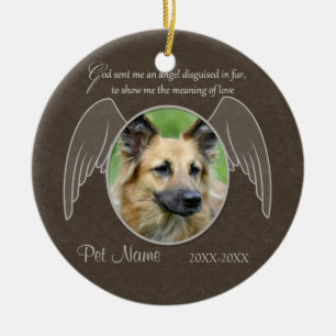 God Sent an Angel Pet Sympathy Custom Ceramic Tree Decoration
