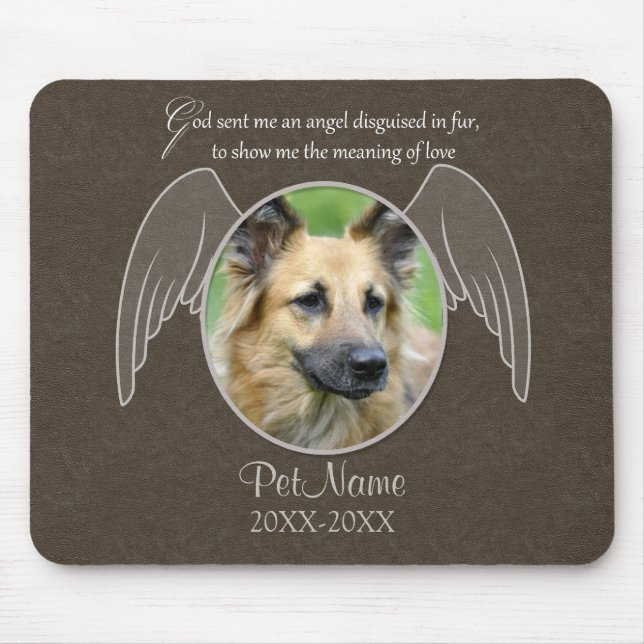 God Sent an Angel Pet Sympathy Custom Mouse Mat (Front)