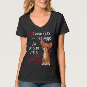 God Sent Me A Chihuahua Dog Fitted Scoop T-Shirt