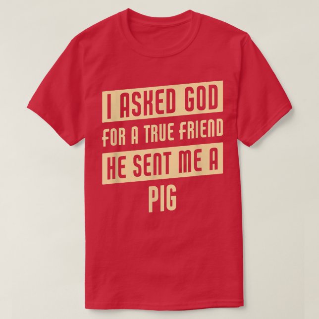 God Sent Me A Pig Funny Pig  T-Shirt (Design Front)