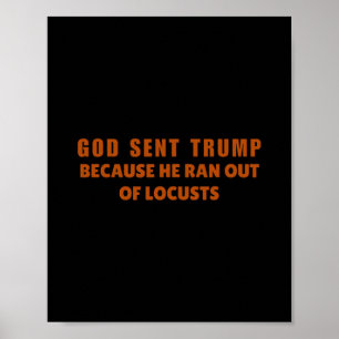 God Sent Trump Because He Ran Out Of Locusts Anti- Poster