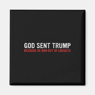 God Sent Trump Because He Ran Out Of Locusts Funny Magnet