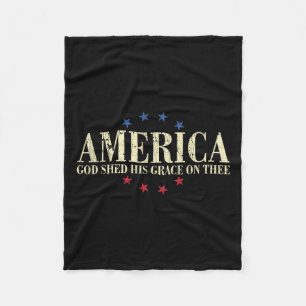 God Shed His Grace On Thee 4th Of July Fleece Blanket