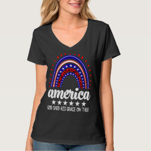 God Shed His Grace On Thee Independence Men Americ T-Shirt