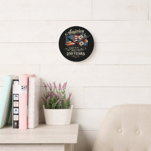 God Shed His Grace On Thee USA 250th Anniversary Round Clock
