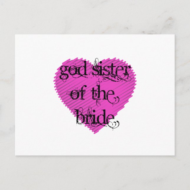 God Sister of the Bride Postcard (Front)