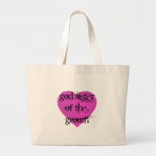 God Sister of the Groom Large Tote Bag