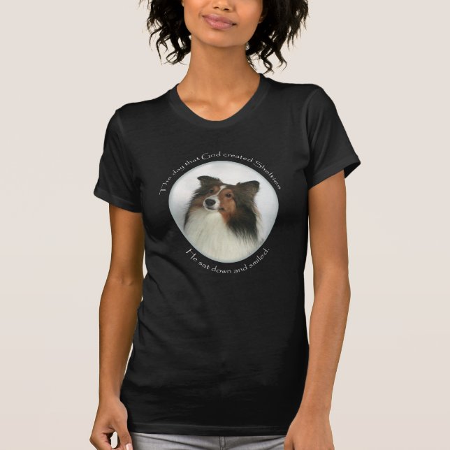 God Smiled Sheltie Shirt (Front)