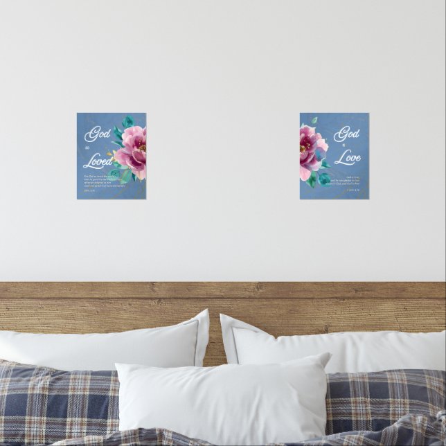 God so Loved and God is Love Scripture Christian (Bedroom)