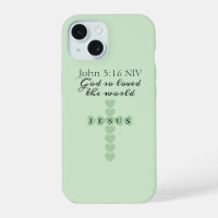 God So Loved the World Green Heart Cross