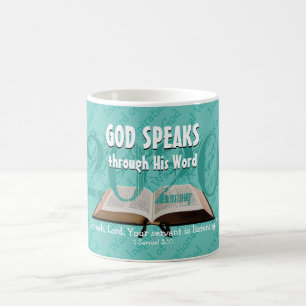 GOD SPEAKS Bible Year 2020 Custom Scripture Aqua Coffee Mug