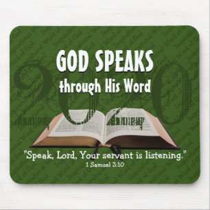 GOD SPEAKS Bible Year 2020 Custom Scripture GREEN Mouse Mat