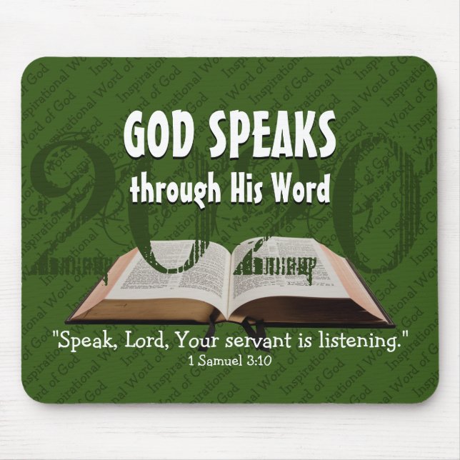 GOD SPEAKS Bible Year 2020 Custom Scripture GREEN Mouse Mat (Front)