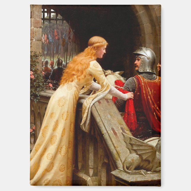God Speed Edmund Leighton Fine Art Mediaeval Magnet (Front)